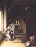 Gerrit Dou A Man writing in an Artist's Studio (mk33) oil painting on canvas